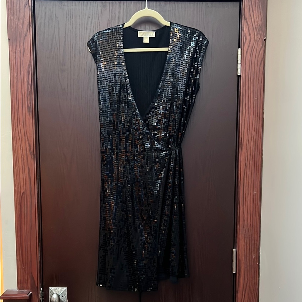 Sequin Wrap Dress